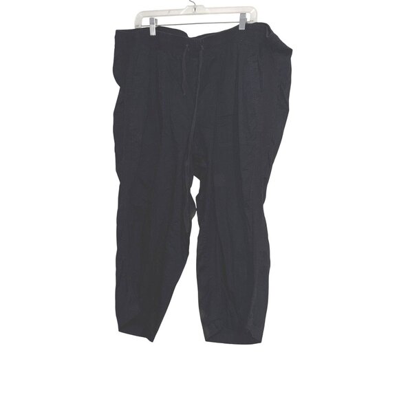 Lane Bryant Black Cropped Pants 22/24 Cotton Spandex Womens Plus Size - Picture 2 of 8